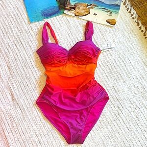 Bleu Rod Beattie Pink and Orange Swimsuit